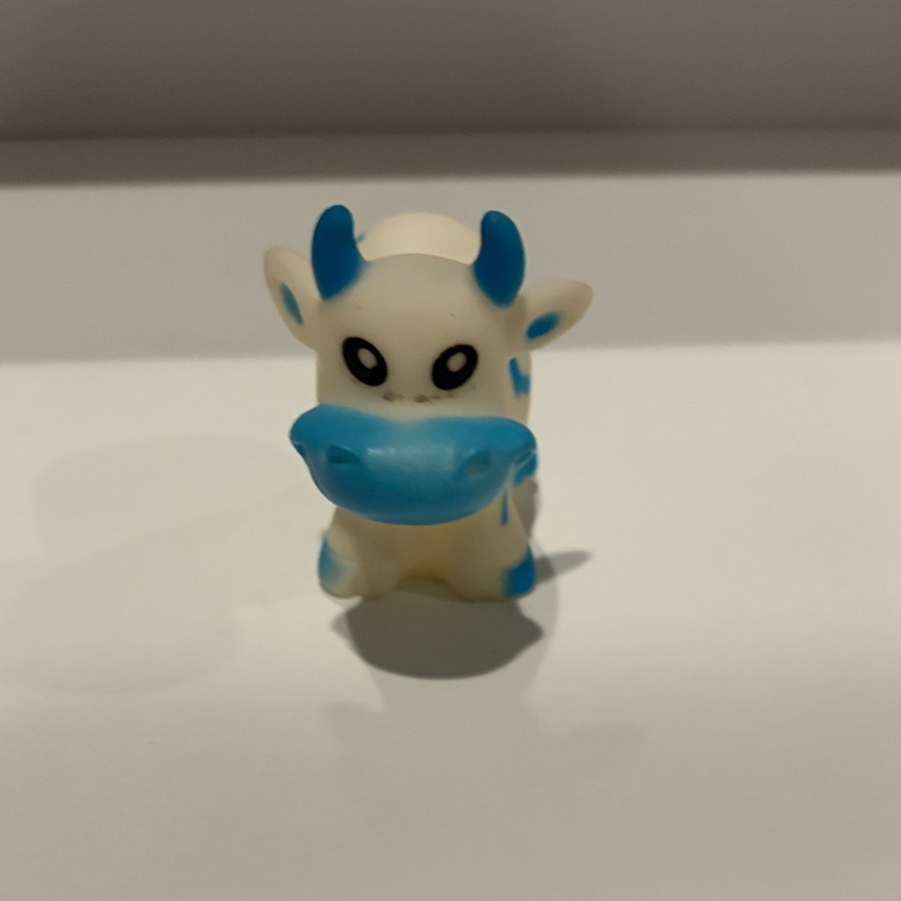 Cute Blue and White Cow Figurine
